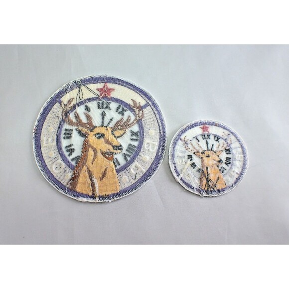 2 VTG BPOE Benevolent Order Of Elks Lodge Embroidered Jacket Vest Patch 5" & 3" - Picture 4 of 5